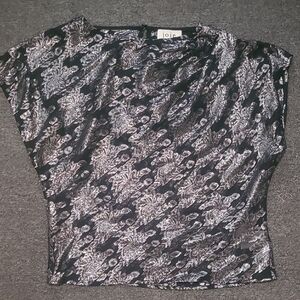 Joie Black and Silver Patterned Top